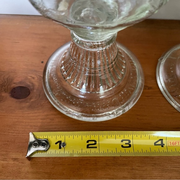 Pair of An Qing China Oil Lamps Clear Glass with Flying Birds Vintage - Picture 12 of 14